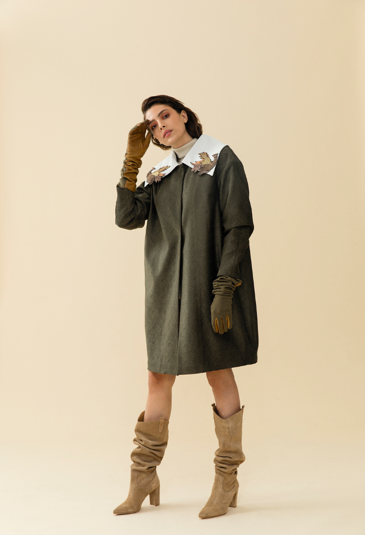 Simurg I Velvet Jacquard Coat