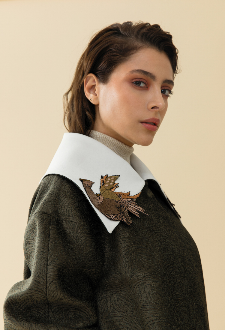 Simurg I Velvet Jacquard Coat